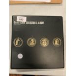 A COIN COLLECTORS ALBUM TO INCLUDE BOTH BRITISH AND FOREIGN CURRENCIES