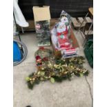 VARIOUS CHRISTMAS ITEMS TO INCLUDE A FIBRE OPTIC TREE ETC