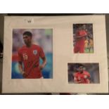 A SIGNED PHOTOGRAPH OF MARCUS RASHFORD MANCHESTER UNITED STAR WITH TWO FURTHER PHOTOGRAPHS IN A