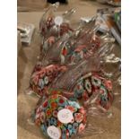 EIGHT GLASS WARE FISH PAPER WEIGHTS WITH COLOURED CENTRES