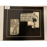SIGNED AND MOUNTED CUTTINGS OF ENGLAND FOOTBALL CAPTAIN BILLY WRIGHT AND MANAGER STAN CULLIS WITH