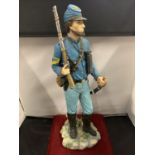 A RESIN FIGURE OF A CONFEDERATE SOLDIER ( HEIGHT APPROX. 52CM)