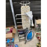 VARIOUS ITEMS TO INCLUDE AN IRONING BOARD AND TWO HOOVERS ETC
