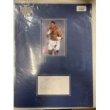 A MOUNTED COLOUR PHOTOGRAPH OF BOXER LENNOX LEWIS AND HIS AUTOGRAPH COMPLETE WITH CERTIFICATE OF