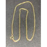 A 9 CARAT GOLD BOX CHAIN 16.5 INCHES LONG 7.32G