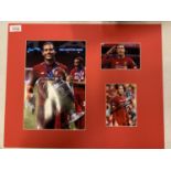 THREE MOUNTED COLOUR PHOTOGRAPHS, ONE SIGNED, OF DUTCH FOOTBALLER VIRGIL VAN DYKE COMPLETE WITH