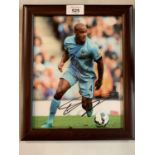 A FRAMED SIGNED PICTURE OF VINCENT COMPANY MANCHESTER CITY STAR COMPLETE WITH CERTIFICATE OF