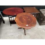 A NEST OF THREE MODERN TABLES, MAGAZINE RACK/TABLE AND AN ITALIAN STYLE OCCASIONAL TABLE
