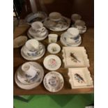 AN ASSORTMENT OF CERAMIC WARE TO INCLUDE ROYAL STAFFORD TRIOS AND CARLTON WARE ASHTRAYS ETC