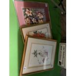 A TRIO OF FRAMED FLOWER PRINTS