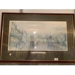 A FRAMED PRINT OF 'EMPIRE DAYS - HOME PORT' SIGNED J L CHAPMAN