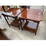 TWO INLAID MAHOGANY LAMP TABLES