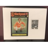 A BLACKPOOL FC MATCH MAGAZINE COVER SHOWING AND SIGNED BY ALAN BALL AND A PHOTOGRAPH ALSO SIGNED