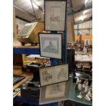 FOUR FRAMED AND SIGNED PRINTS OF CHURCHES IN CHESHIRE TO INCLUDE ASTBURY AND GAWSWORTH ETC