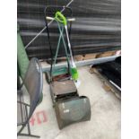 TWO VINTAGE LAWN MOWERS AND A FLOOR STEAMER