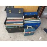 A LARGE QUANTITY OF VINYL ALBUMS AND SINGLES IN CASES, MAINLY EASY LISTENING