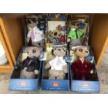 SIX DIFFERENT MEERKAT CHARACTER TEDDIES