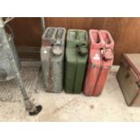 THREE VINTAGE JERRY CANS