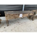 A 7.5FT WOODEN WORK BENCH