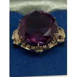 A 14 CARAT ALEXANDRITE SYNTHETIC RING 4.81G SIZE: N-O