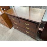 A VICTORIAN MAHOGANY DRESSING CHEST BASE OF TWO SHORT AND TWO LONG DRAWERS, 42" WIDE