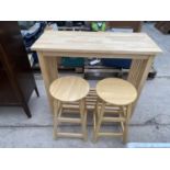 A MODERN KITHEN TABLE + 2 STOOLS