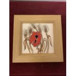 A MOORCROFT FRAMED HARVEST POPPY PLAQUE