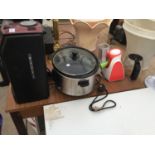 AN ASSORTMENT OF ELECTRICALS TO INCLUDE A CROFTON COFFEE MAKER A SLOW COOKER ETC