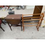 AN EDWARDIAN MAHOGANY AND INLAID SUTHERLAND TYPE TABLE