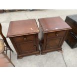 A PAIR OF VICTORIAN STYLE BEDSIDE LOCKERS