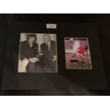 A SIGNED PICTURE OF GEORGE BEST WITH HAROLD WILSON ALONG WITH A FURTHER PICTURE IN A MOUNT