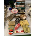 AN ASSORTMENT OF VINTAGE TINS TO INCLUDE A DUMTOCHTY SHORTBREAD AND THREE STATE EXPRESS CIGARETTES