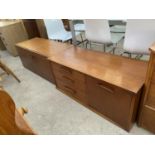 TWO RETRO TEAK LOW CABINETS