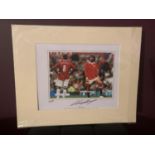 A COMPLILED PHOTOGRAPH OF WAYNE ROONEY AND GEORGE BEST SIGND BY WAYNE ROONEY, GEORGE BEST