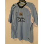 A MANCHESTER CITY SHIRT SIGNED PABLO ZABALETA COMPLETE WITH CERTIFICATE OF AUTHENTICITY