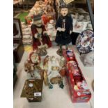 AN ASSORTMENT OF CHRISTMAS RELATED ORNAMENTS TO INCLUDE NATIVITY FIGURINES