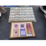 FRAMED CIGARETTE CARDS AND FRAMED ADVERTISING PLAQUES