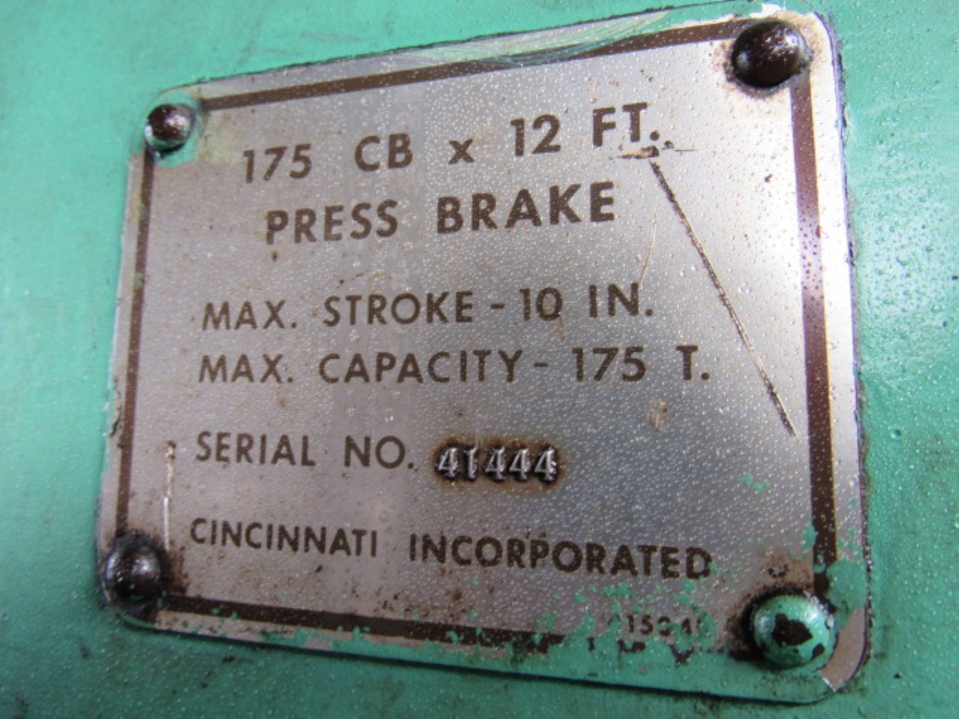 Cincinnati 175 Ton 175CB x 12 Hydraulic Press Brake - Image 9 of 9