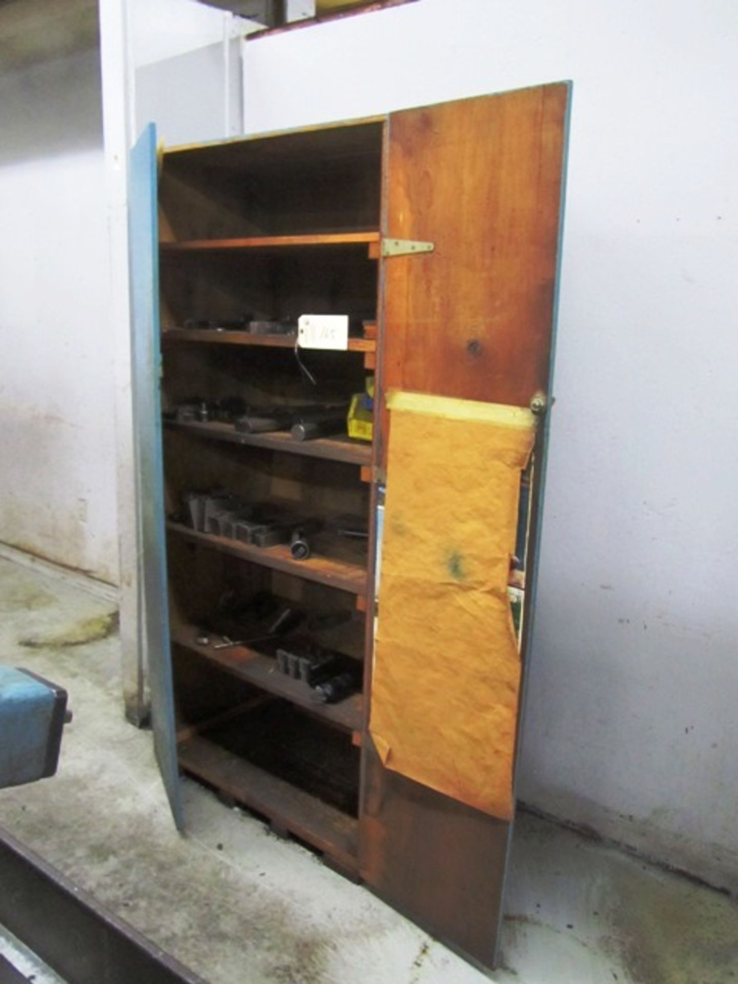 2 Door Wood Cabinet with Lathe Tooling