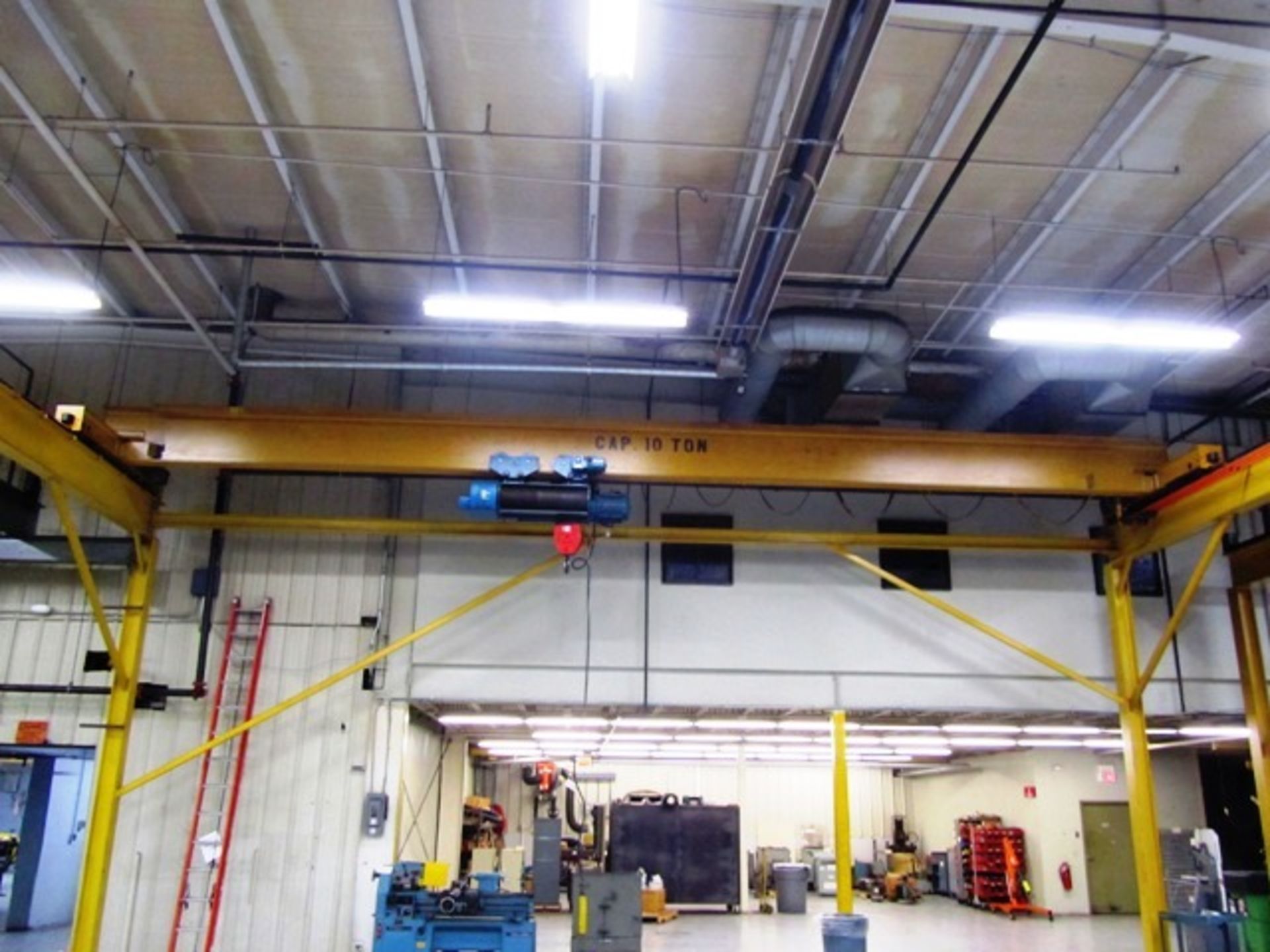 10 Ton Capacity x Approx 43' Span Overhead Top Running Bridge Crane