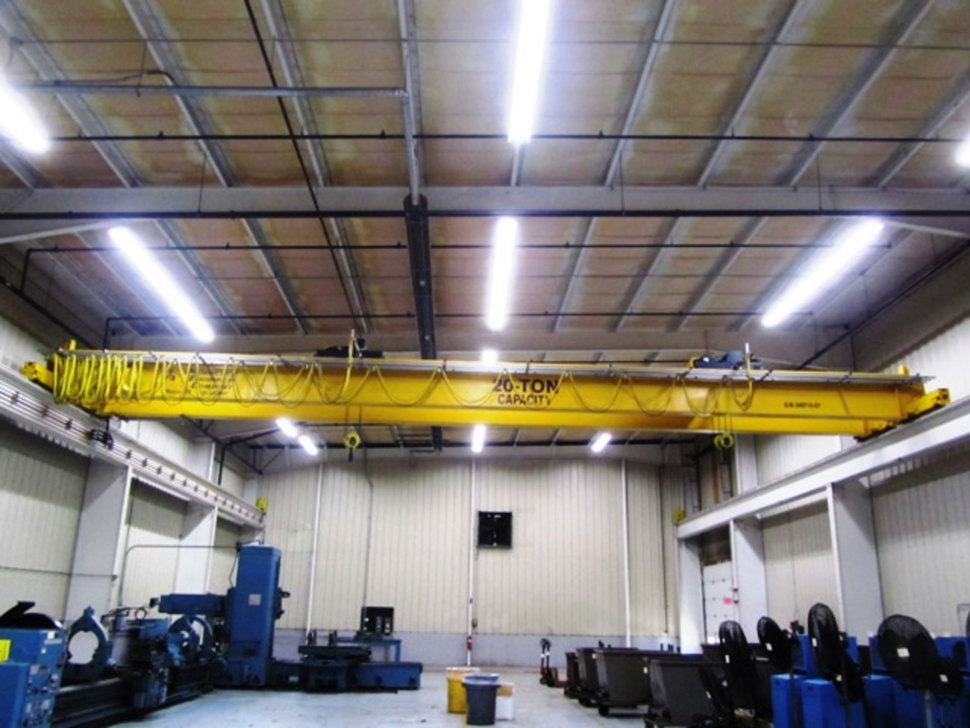 Production Equipment Company 20 Ton x Approx 52' Span Top Running Double Girder Bridge Crane