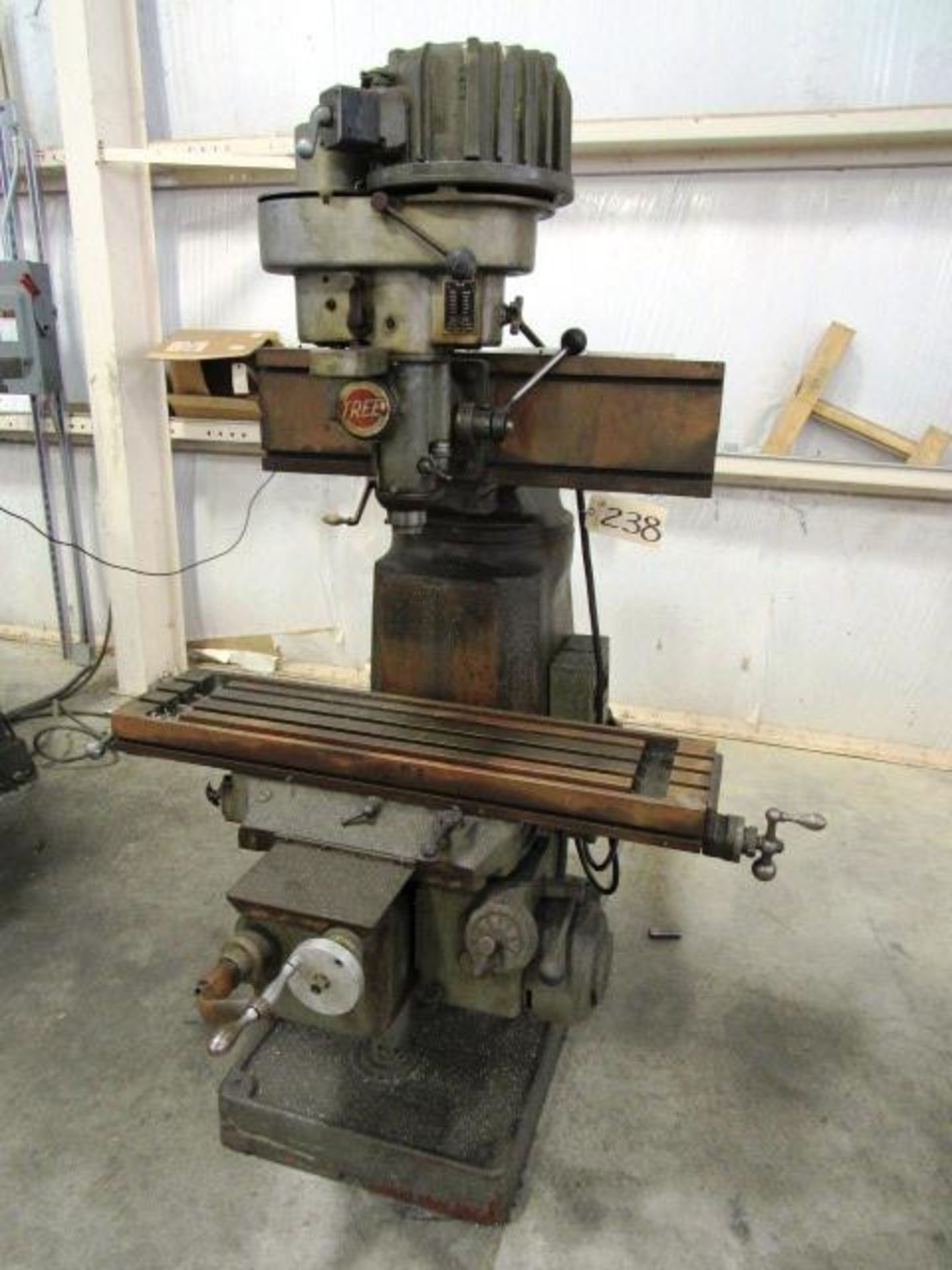 Tree Model 2UV Vertical Milling Machine with 10'' x 42'' T-Slot Table, Power Feed to Knee, Spindle