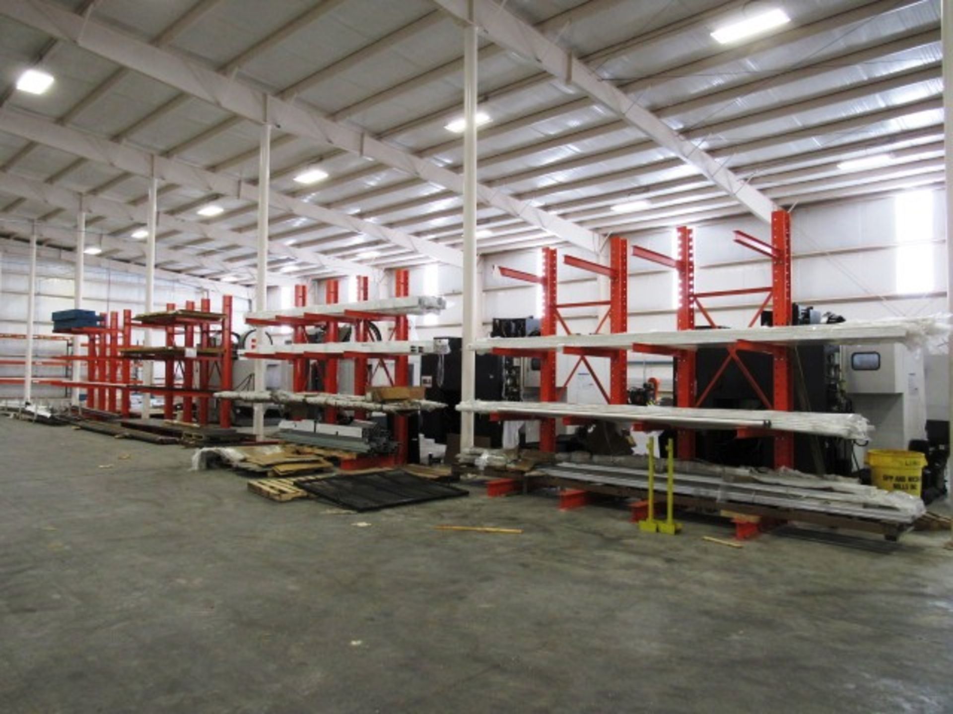 Aluminum Extrusion, Steel Plates & Roundstock (on (4) cantilever racks)