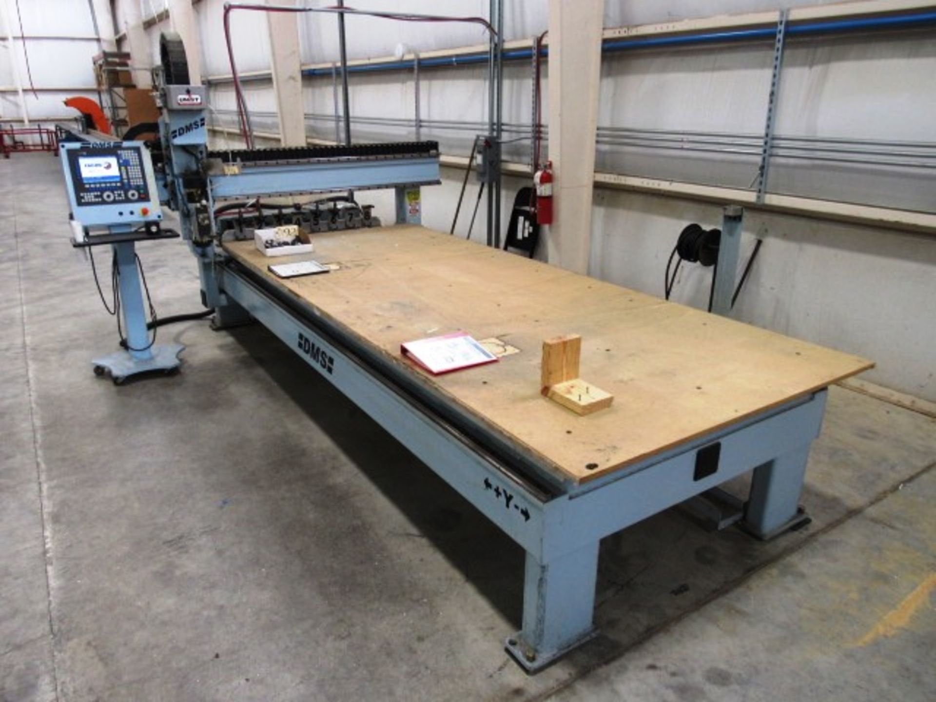 DMS Model 3B5i-5-12-10SCXLXX 5' x 12' CNC Gantry Router with 5' x 12' Table, 8 Position ATC, High