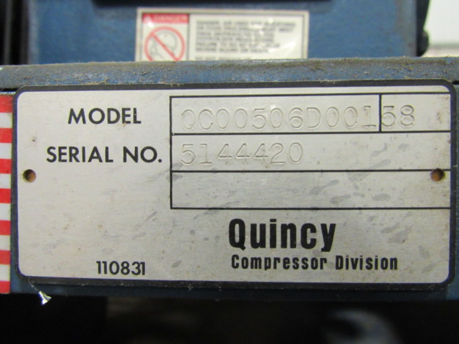 Quincy Model QC00506D00158 Dual Screw Air Compressor, sn:5144420 - Image 5 of 6