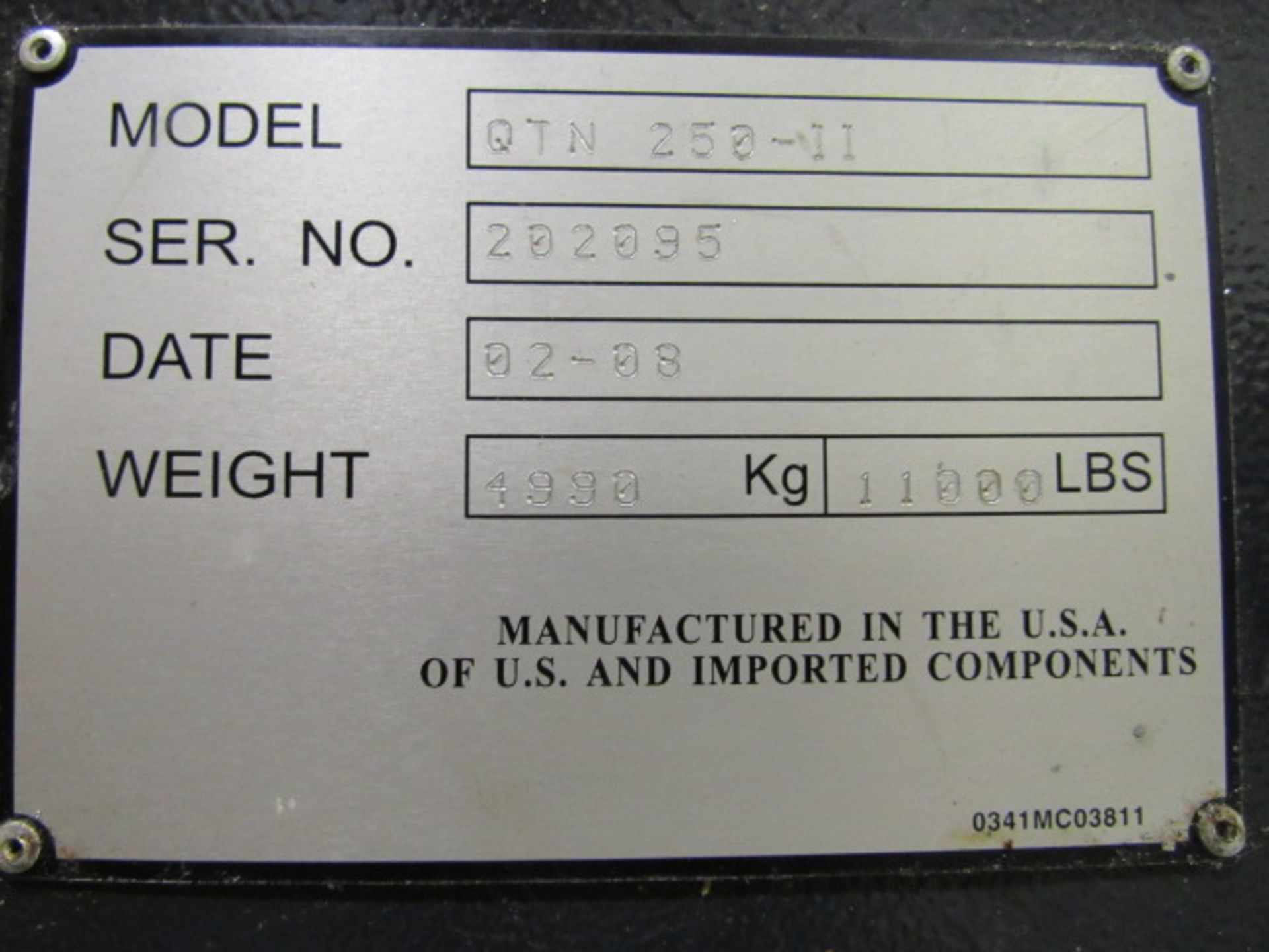 Mazak Nexus QTN 250-II CNC Turning Center with 10'' Diameter 3-Jaw Power Chuck, Approx 38'' Max - Image 7 of 7