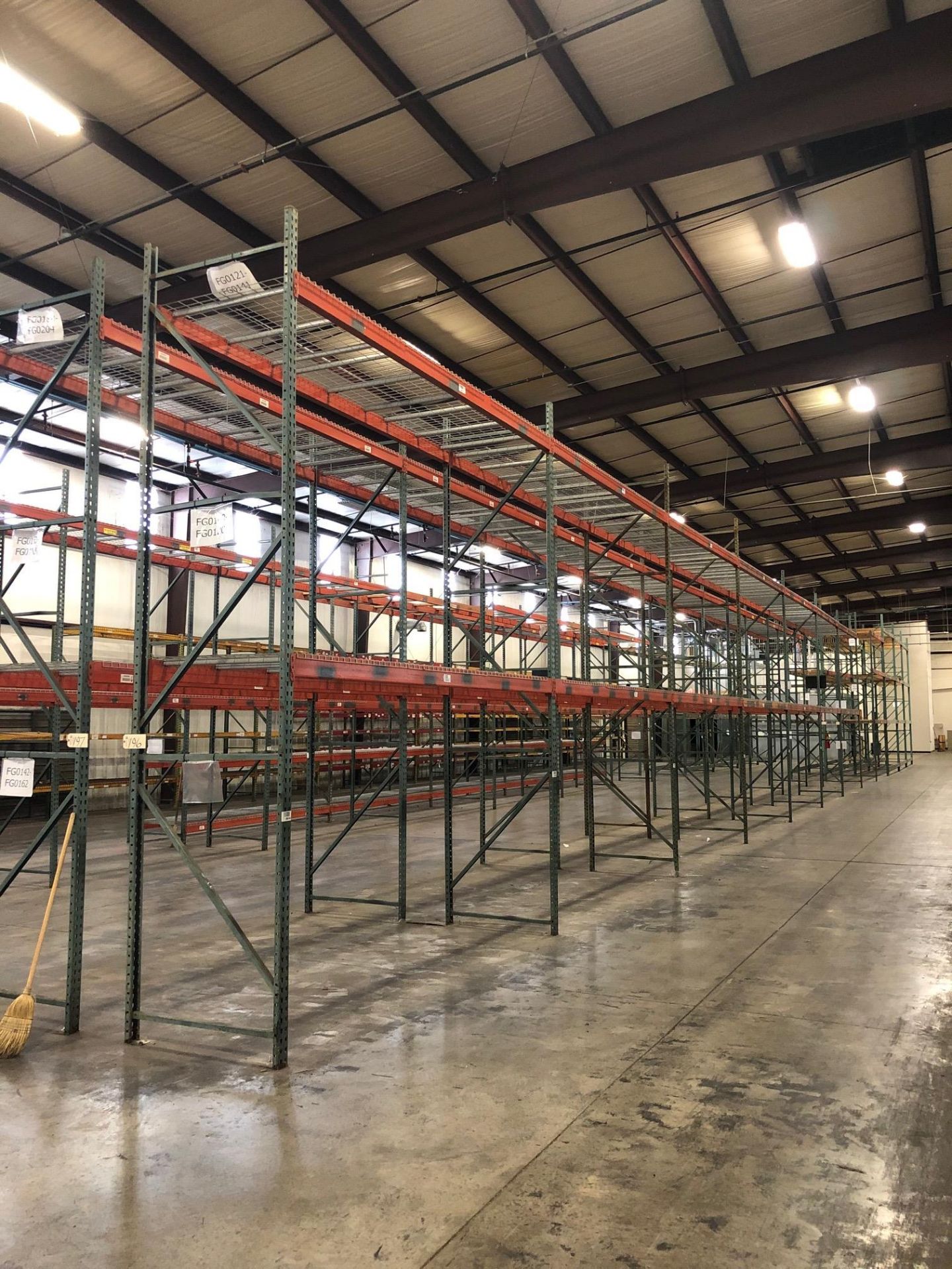 7 Sections of 3'D x 12'W x 20'H Pallet Racking