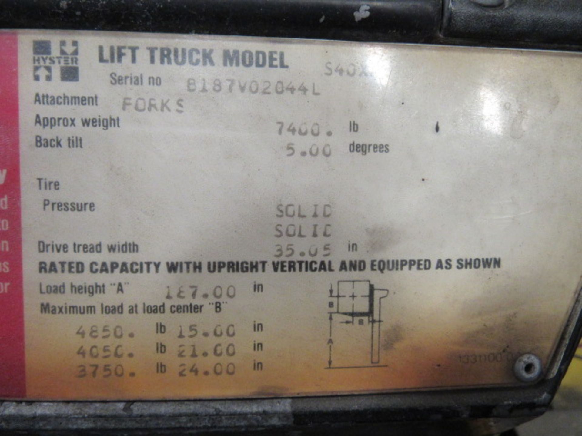 Komatsu 2,500lb LP Forklift with 3 Stage Mast, 42" Forks, Side Shift, sn:603248A - Image 6 of 6