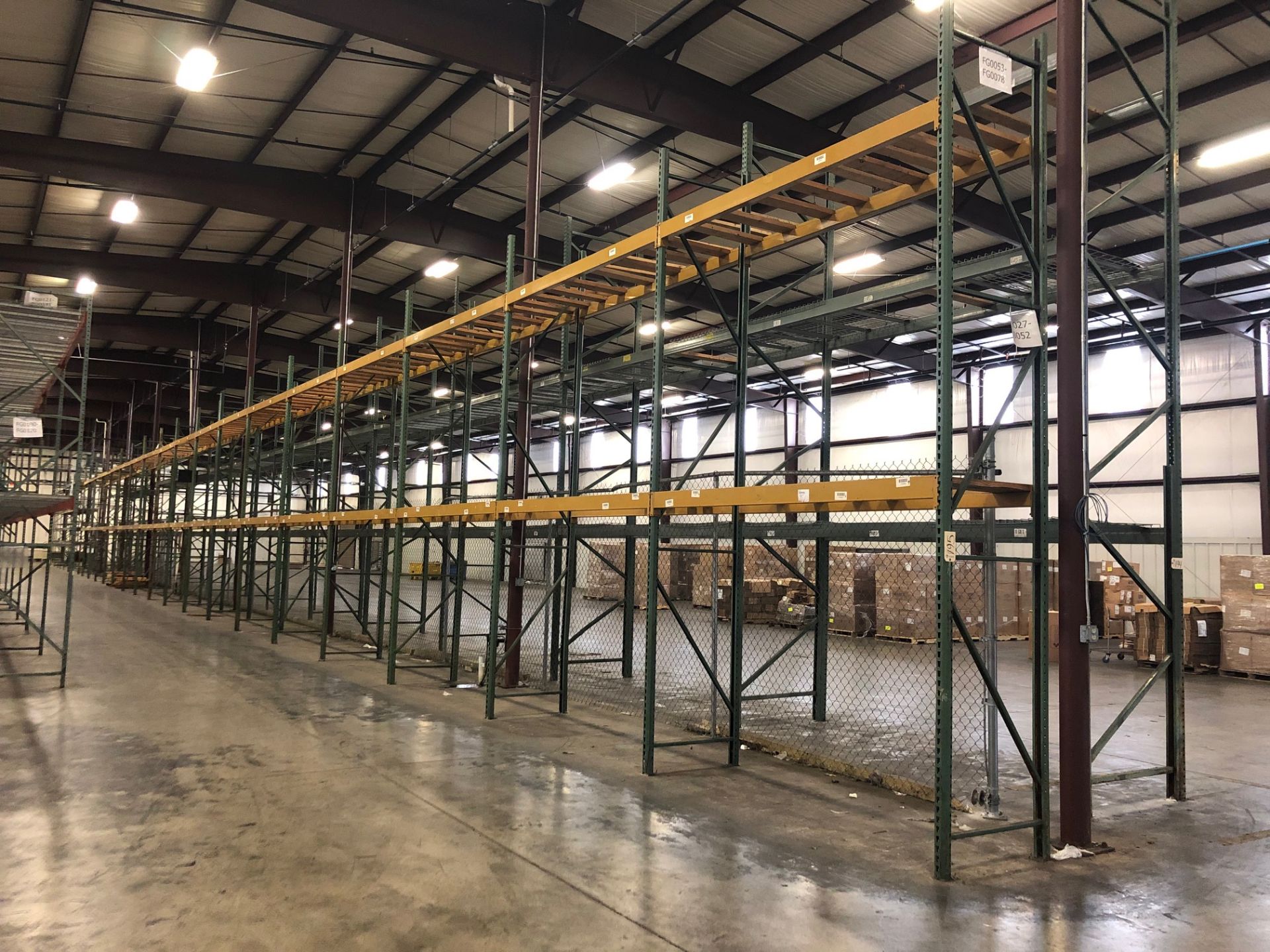 18 Sections of 3'D x 8'W x 20'H Pallet Racking