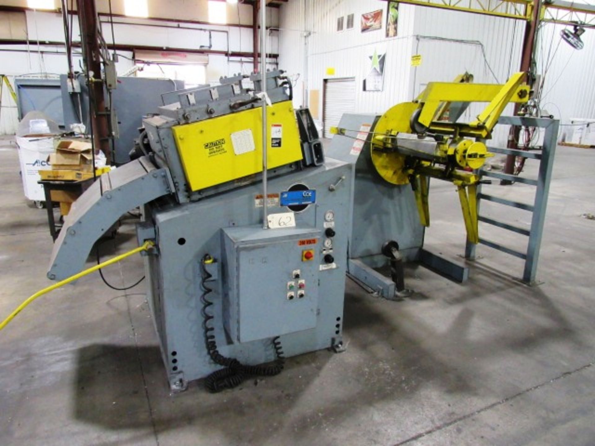 COE Feed Line Including Model CPR-PO-6024 6000lb x 24'' Uncoiler Max Width Mandrel, sn:30688-3,